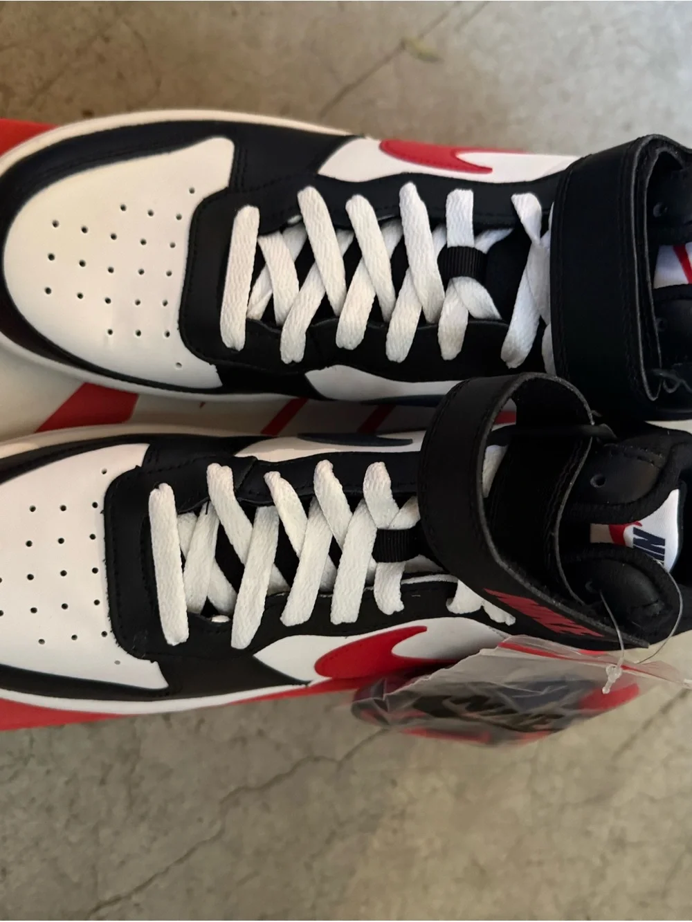 Nike Black White and Red High-Top Sneakers